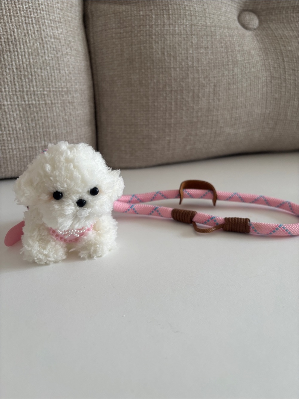 Handmade Bichon Phone Charm & Lanyard